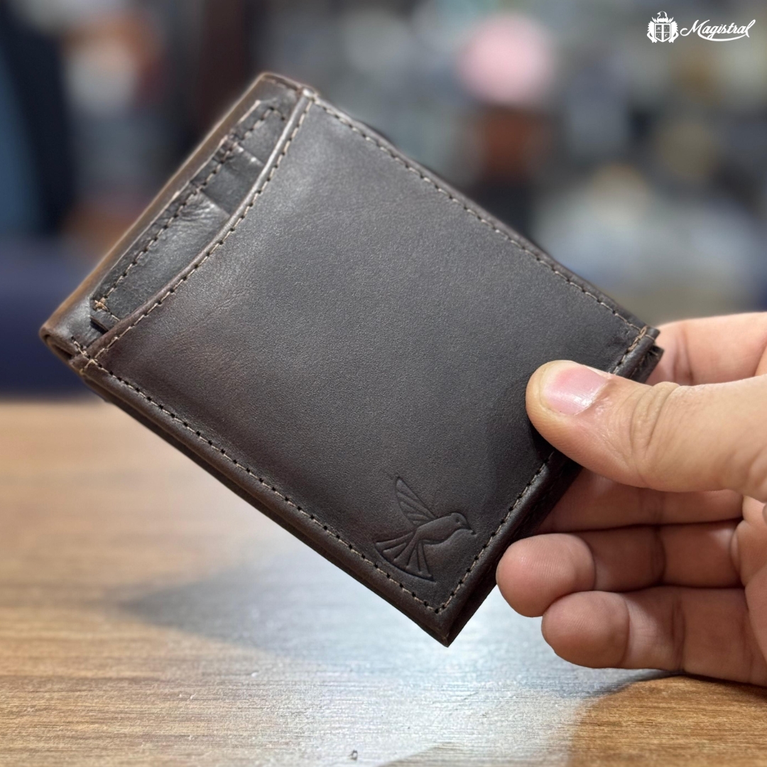 Billetera de Cuero Marrón Con Tarjetero Extraible de Cuero - Imagen 5