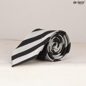 Corbata Negra Con Rayas Gris