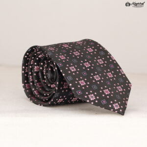 Corbata Negra Con Rosa