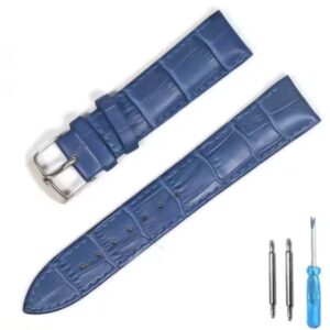 Correa/Malla Azul Para Reloj 18mm Con Hebilla Plateada
